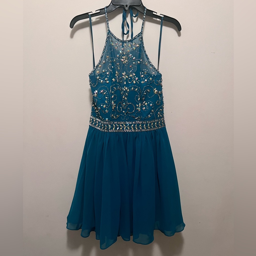 B Darlin Blue/Green Homecoming Dress